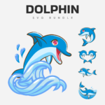 Beauty dolphin SVG bundle.