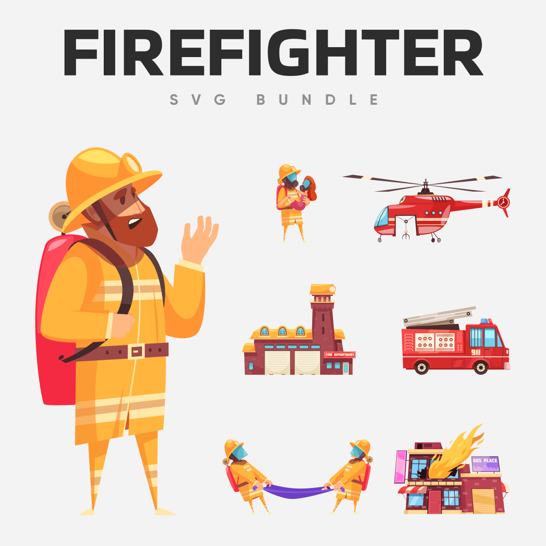 Interesting firefighter SVG bundle.