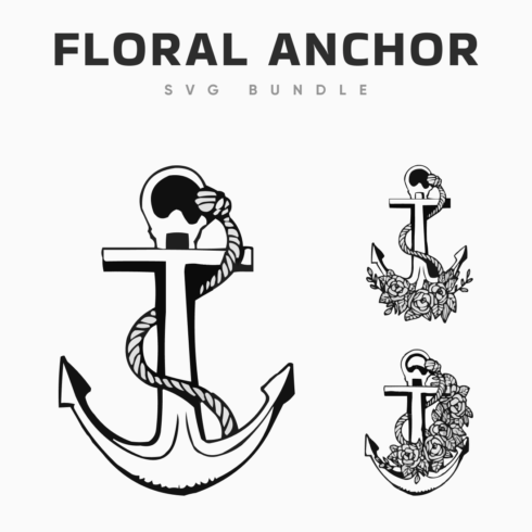 Floral Anchor SVG Bundle.