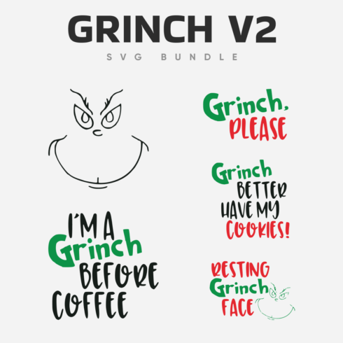 Funny inscriptions about the kitchen and the Grinch.