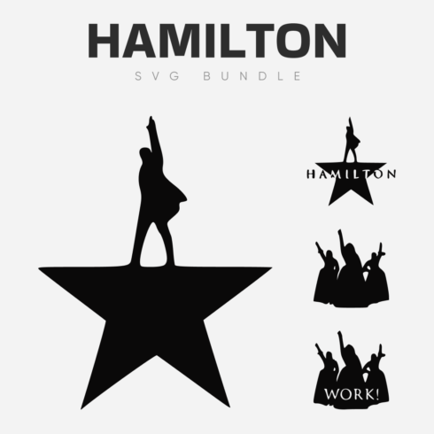 Hamilton SVG Bundle, One Big and Three Small Images.