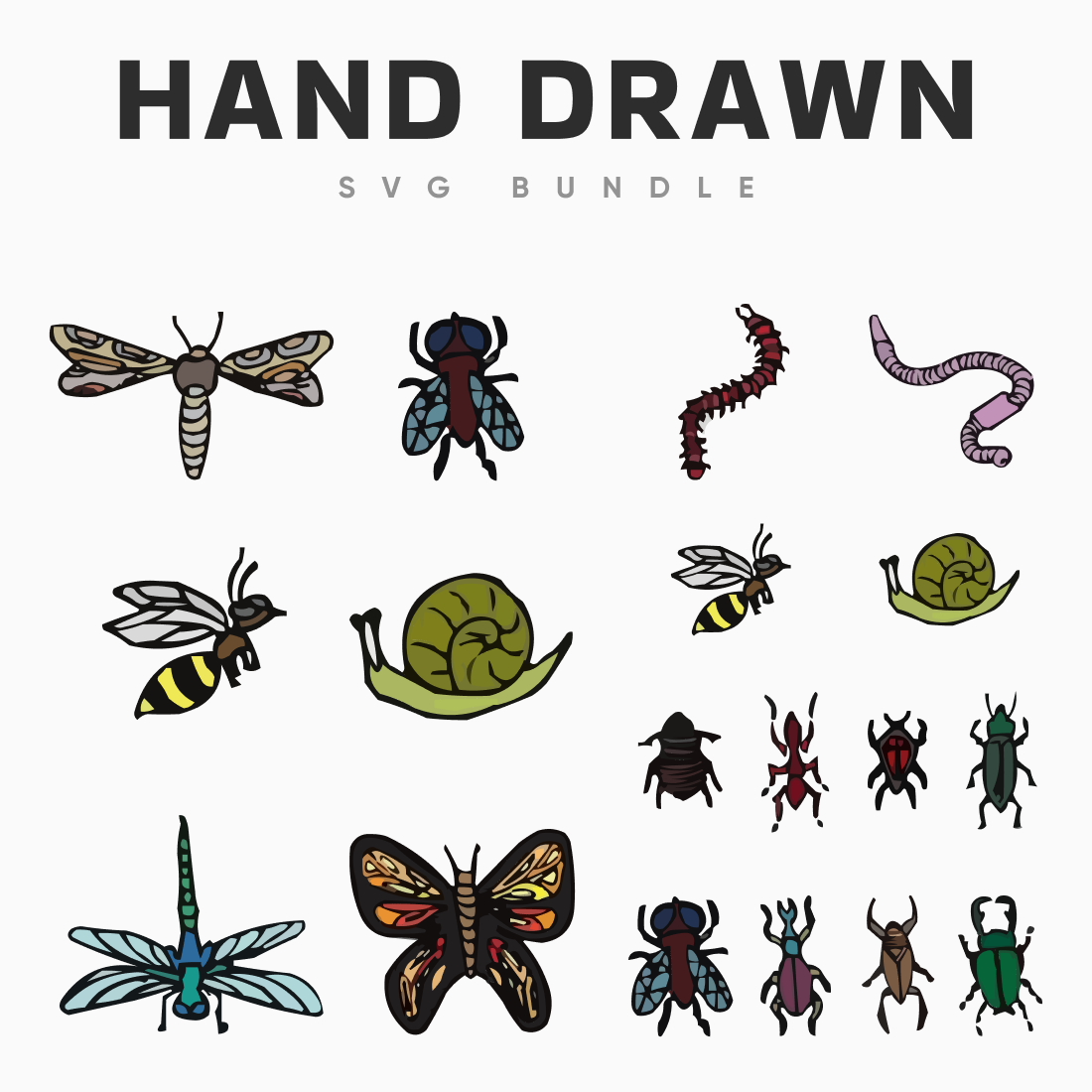 Interesting hand drawn SVG bundle.