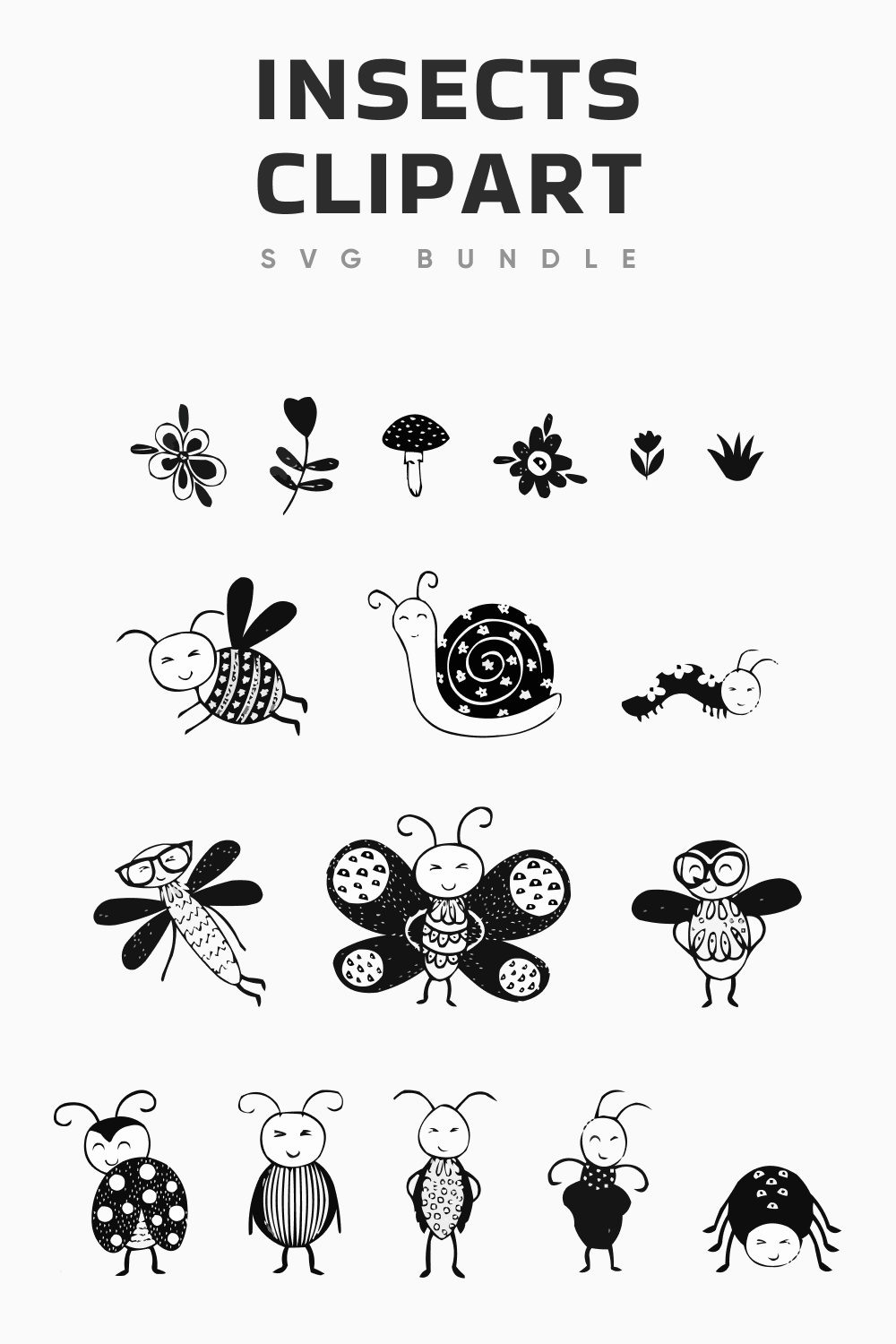 Insects clipart SVG bundle.