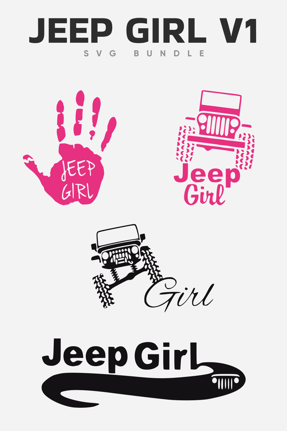 Girl's Jeep in Black and Pink Color.