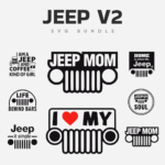 Black Mom Jeep and I Love My Jeep.