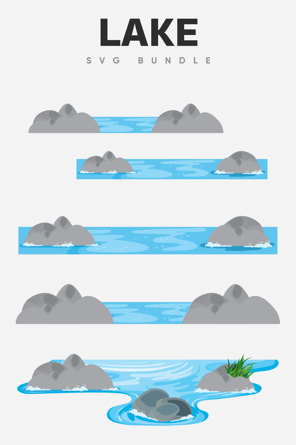 Interesing lake SVG bundle.
