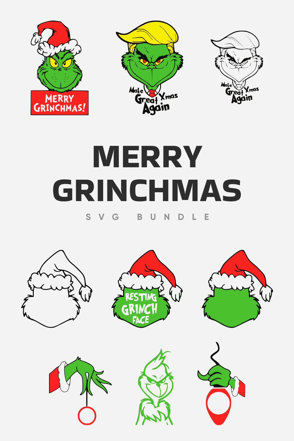 Merry grinchmas SVG bundle.