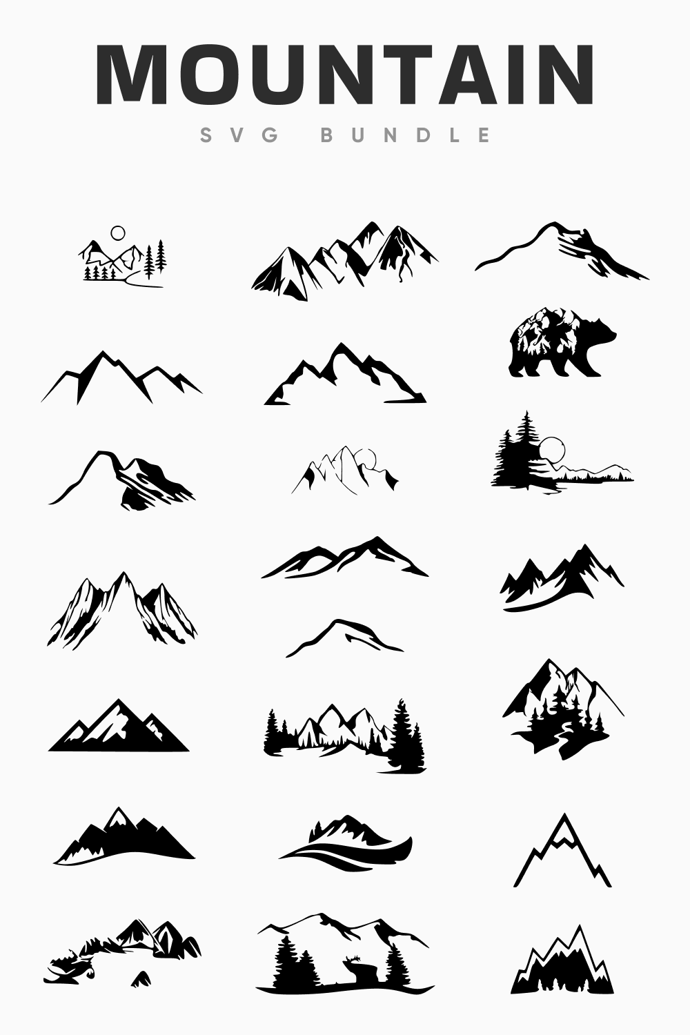 Different mountains are depicted for your logos.
