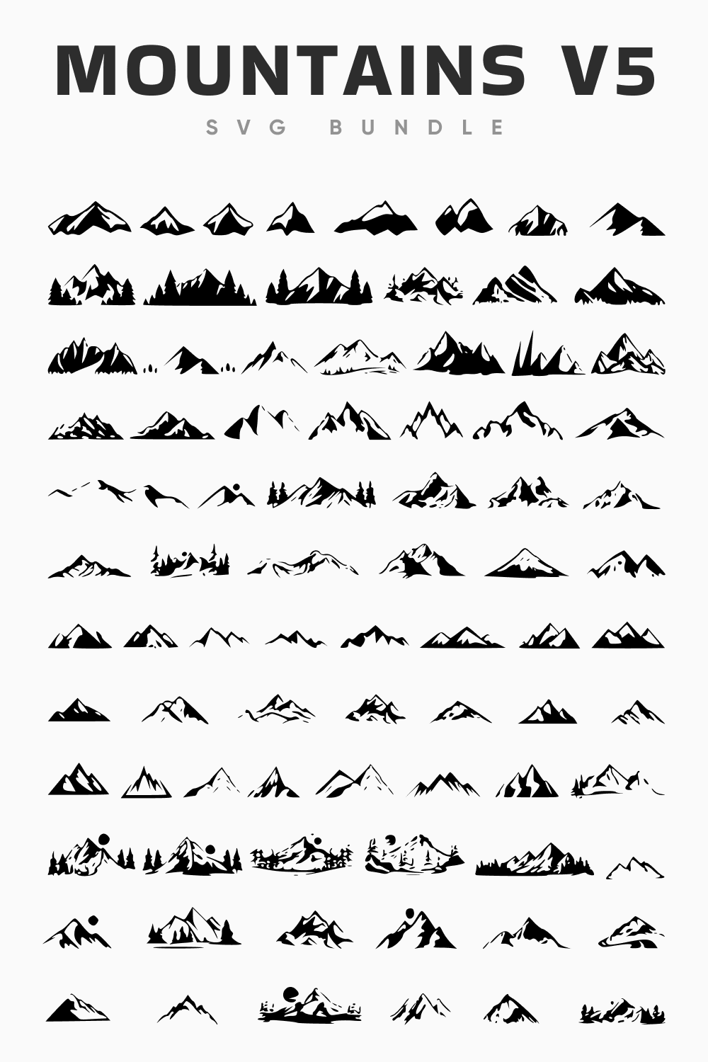 Mountains of different kinds in a large number of logos.