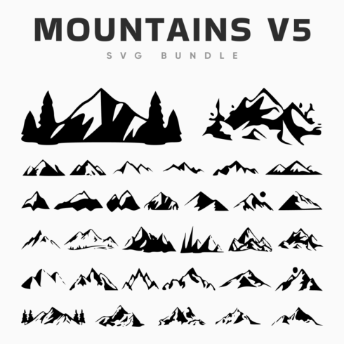Images of mountains at different times and shapes.