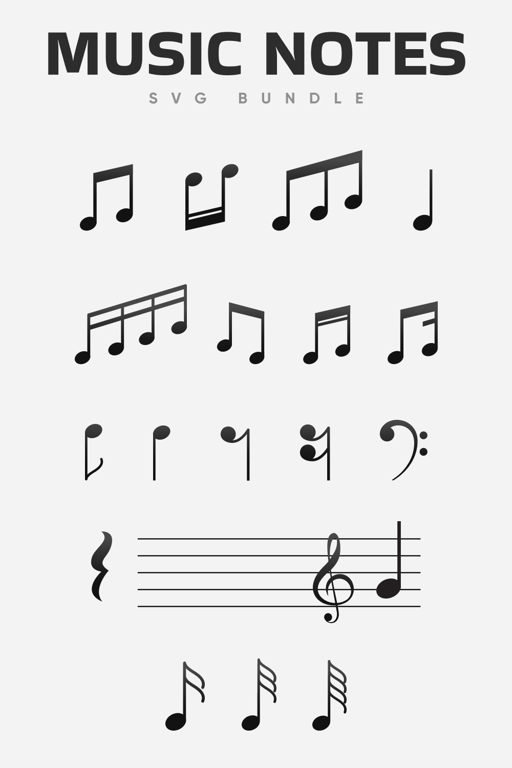 Music Notes SVG File Pinterest Preview.