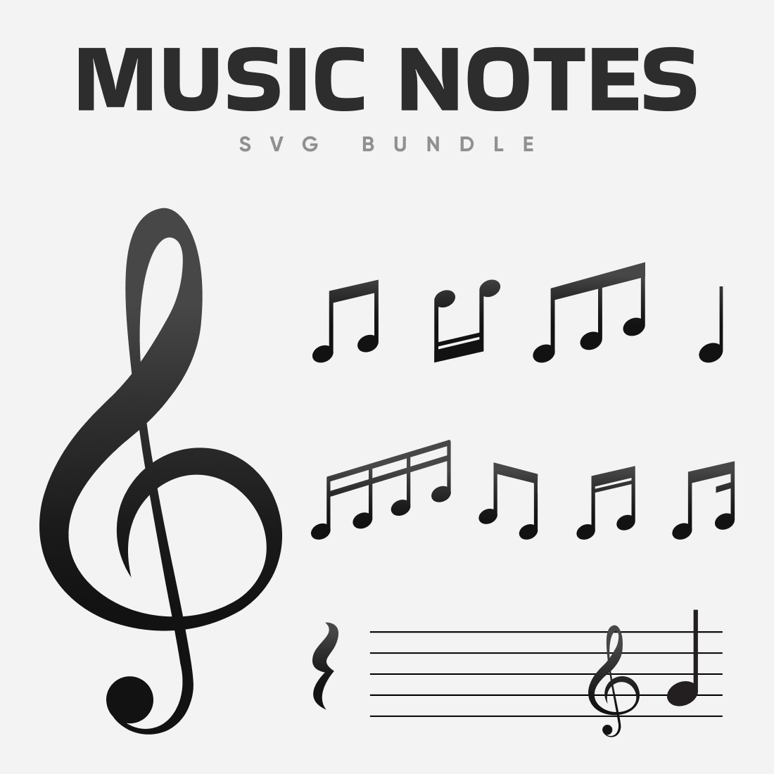 Music Notes SVG Bundle - Preview.