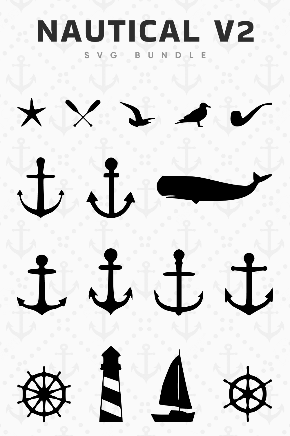 Collection Drawings of Nautical Symbols.