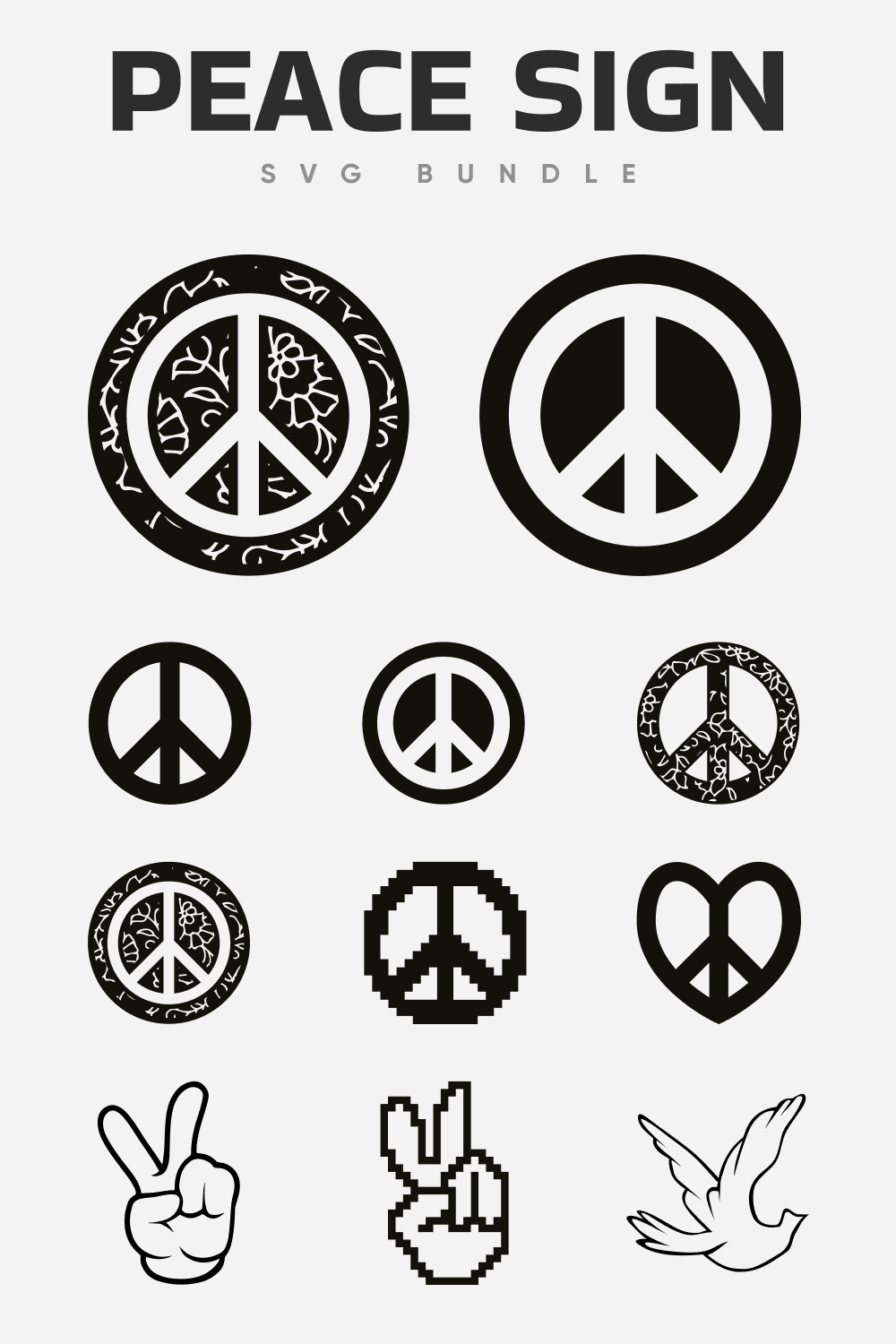Peace sign SVG bundle.