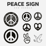 Peace sign logos SVG bundle.