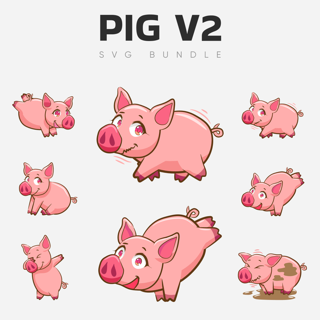 Pig v2 svg bundle.
