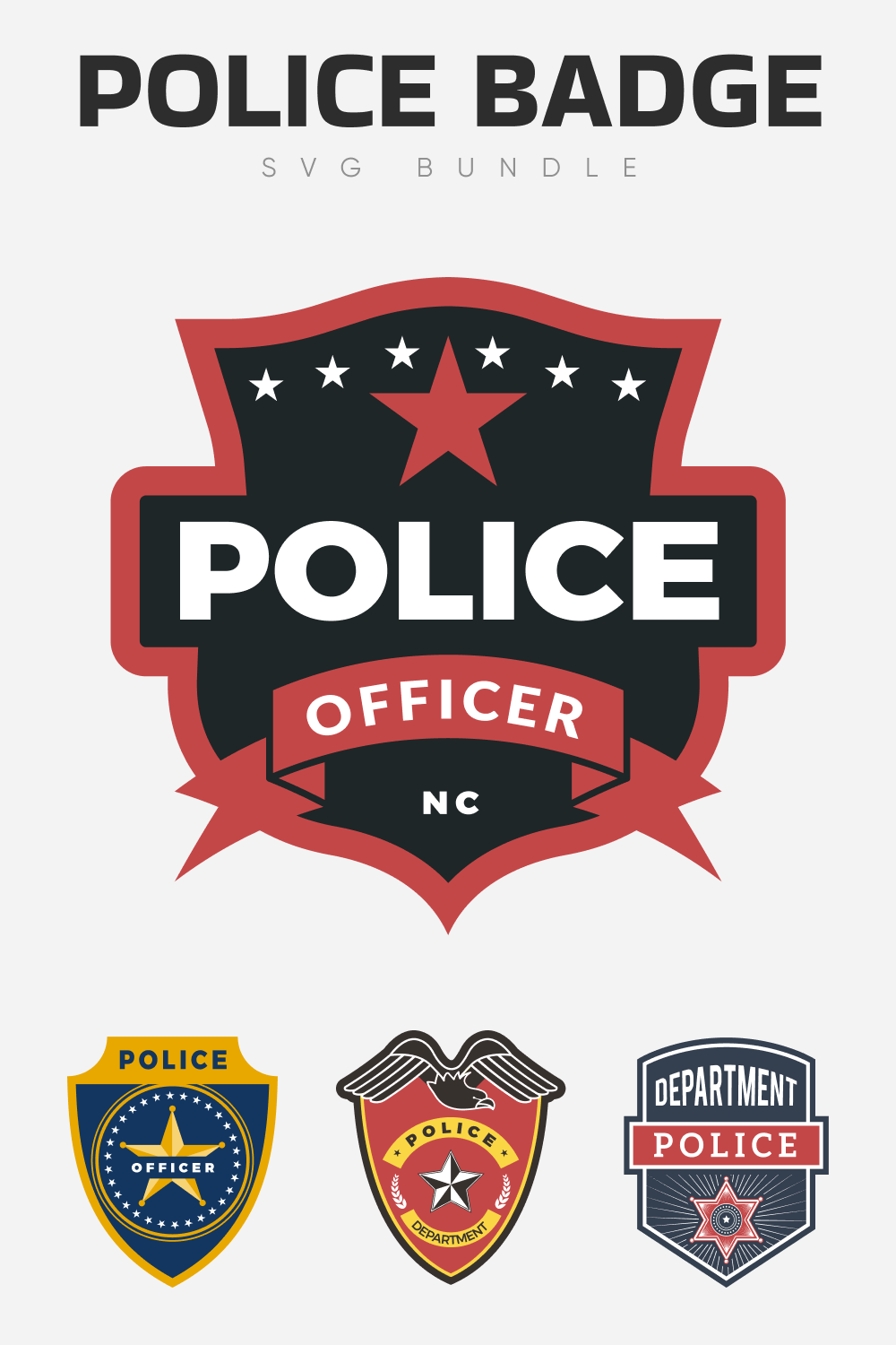 Police badge SVG bundle.