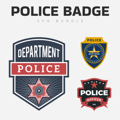 Icon police badge SVG bundle.