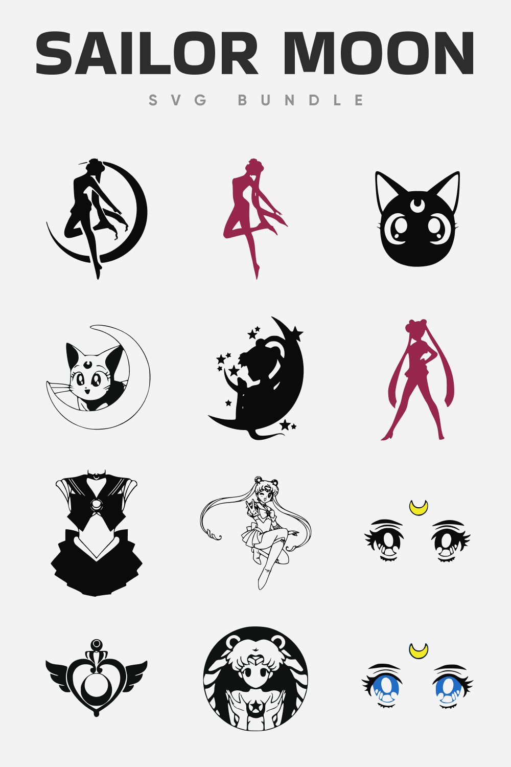 Sailor Moon SVG File - Pinterest Preview.