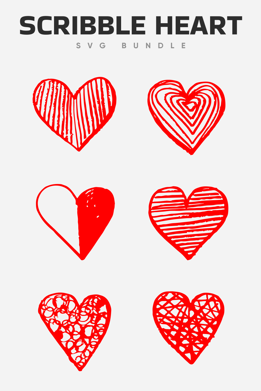 Scribble heart SVG.