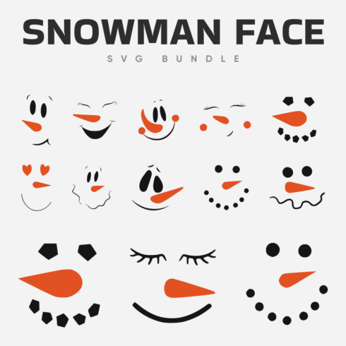 Snowman Face - SVG Bundle Preview.