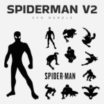 Monochrome pictures spiderman v2 SVG bundle.