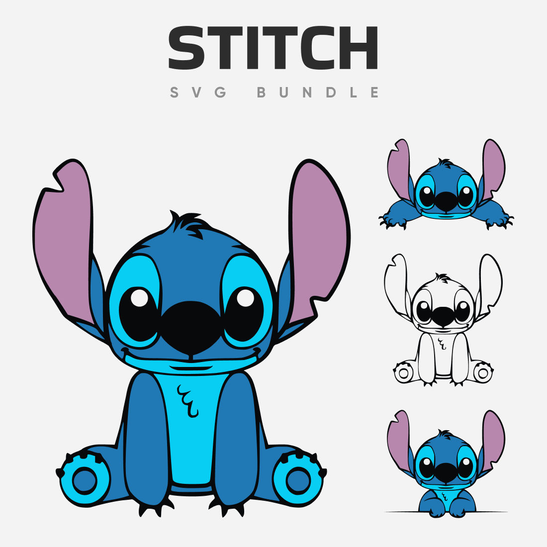 Disney Stitch SVG Digital File Bundle, Stitch Layered Svg