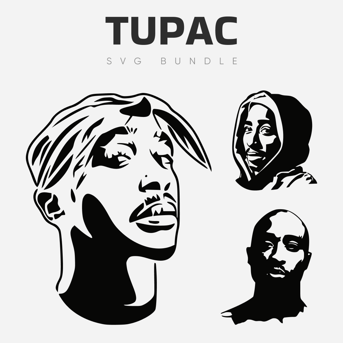 Tupac SVG Bundle, Men with Different Headdresses.