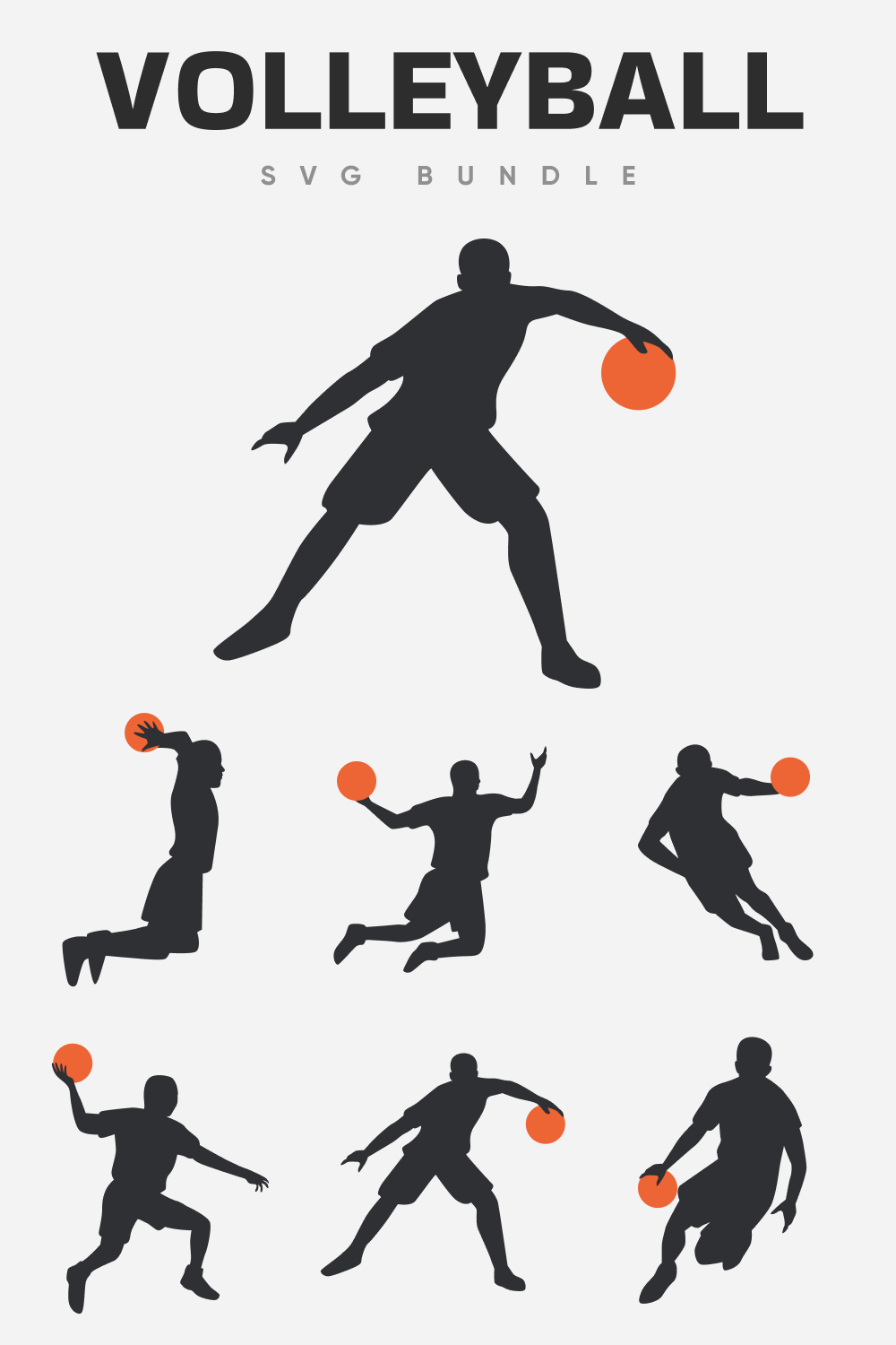 Volleyball SVG File Pinterest Preview.