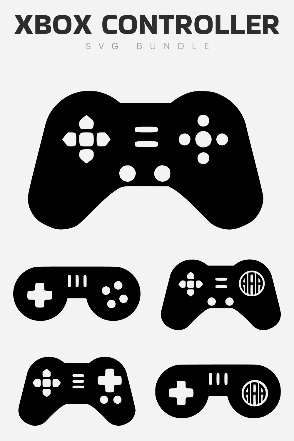 One Big and Four Small Xbox Controller SVG Bundle.