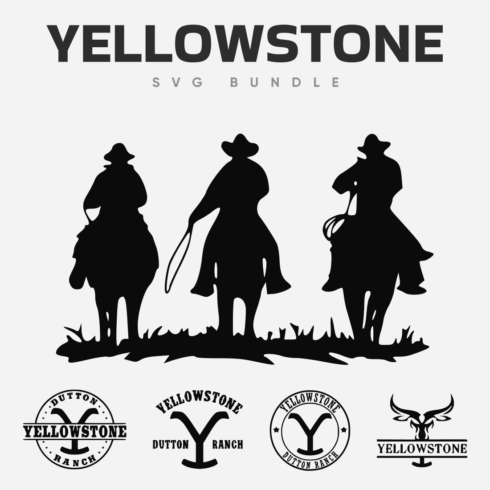 Black color yellowstone SVG bundle.