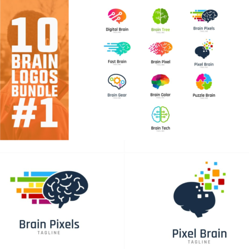 Brain logo bundle.