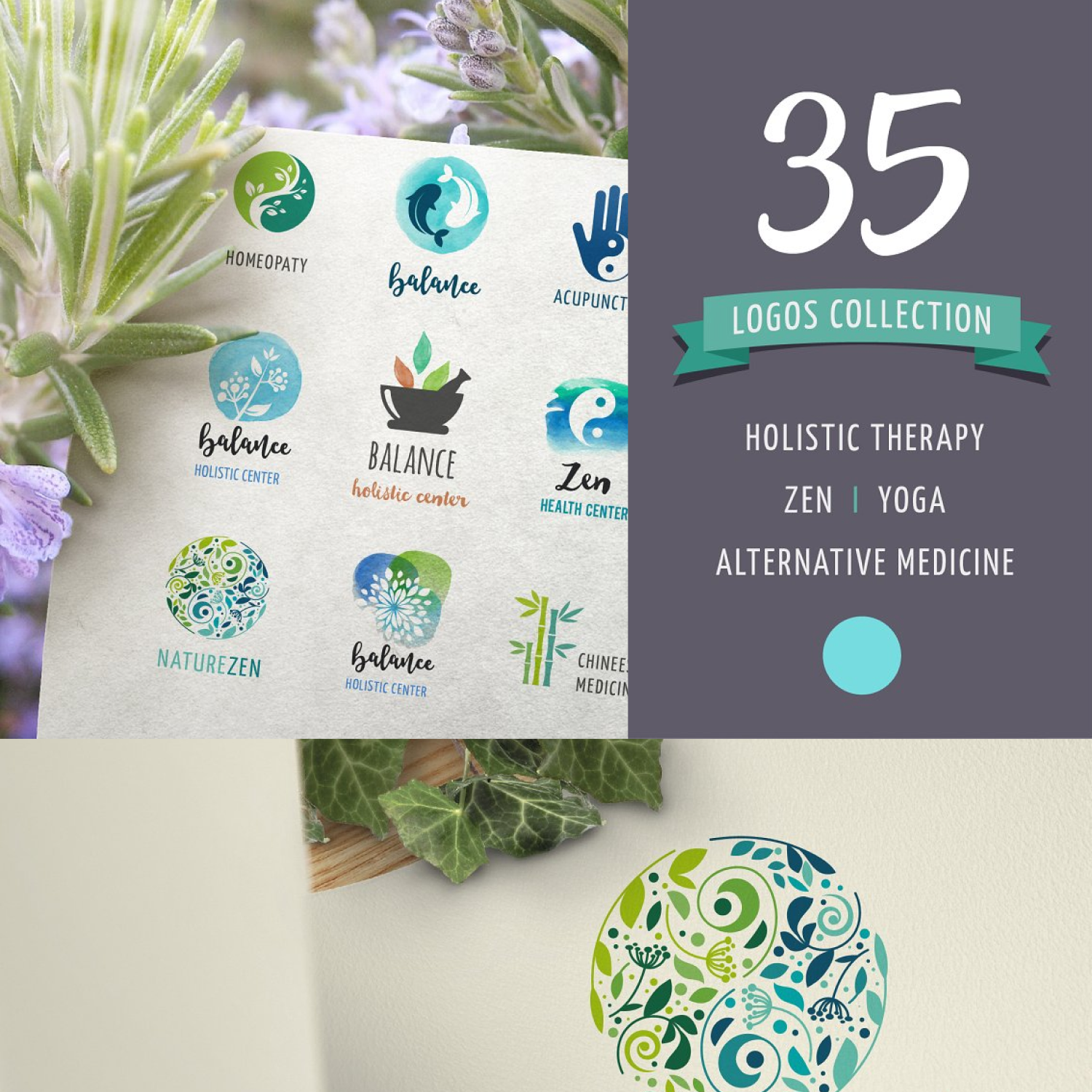 Alternative medicine zen logos.