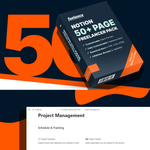 Notion 50 page freelancer pack edition.