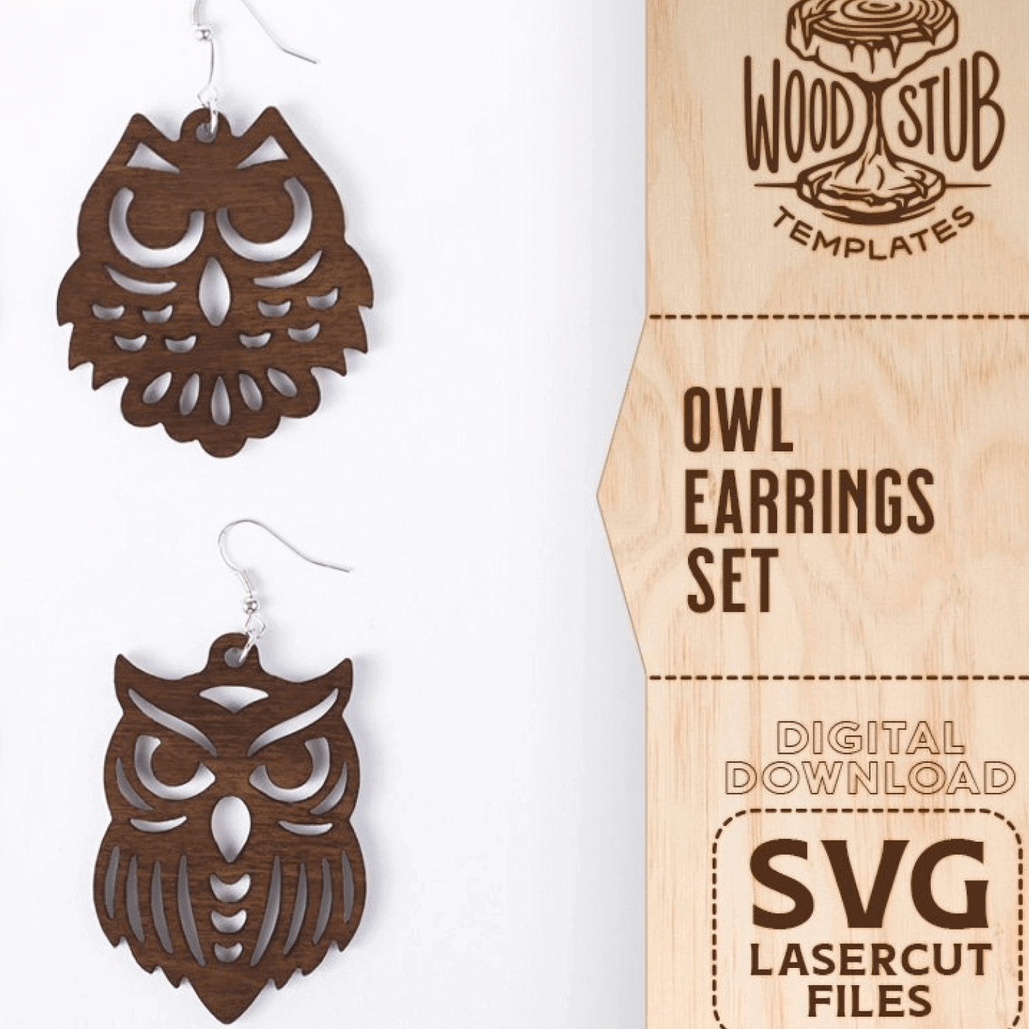 Owl Earrings Set SVG.