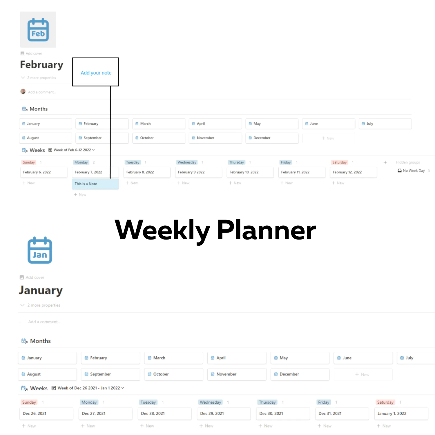 Weekly planner.
