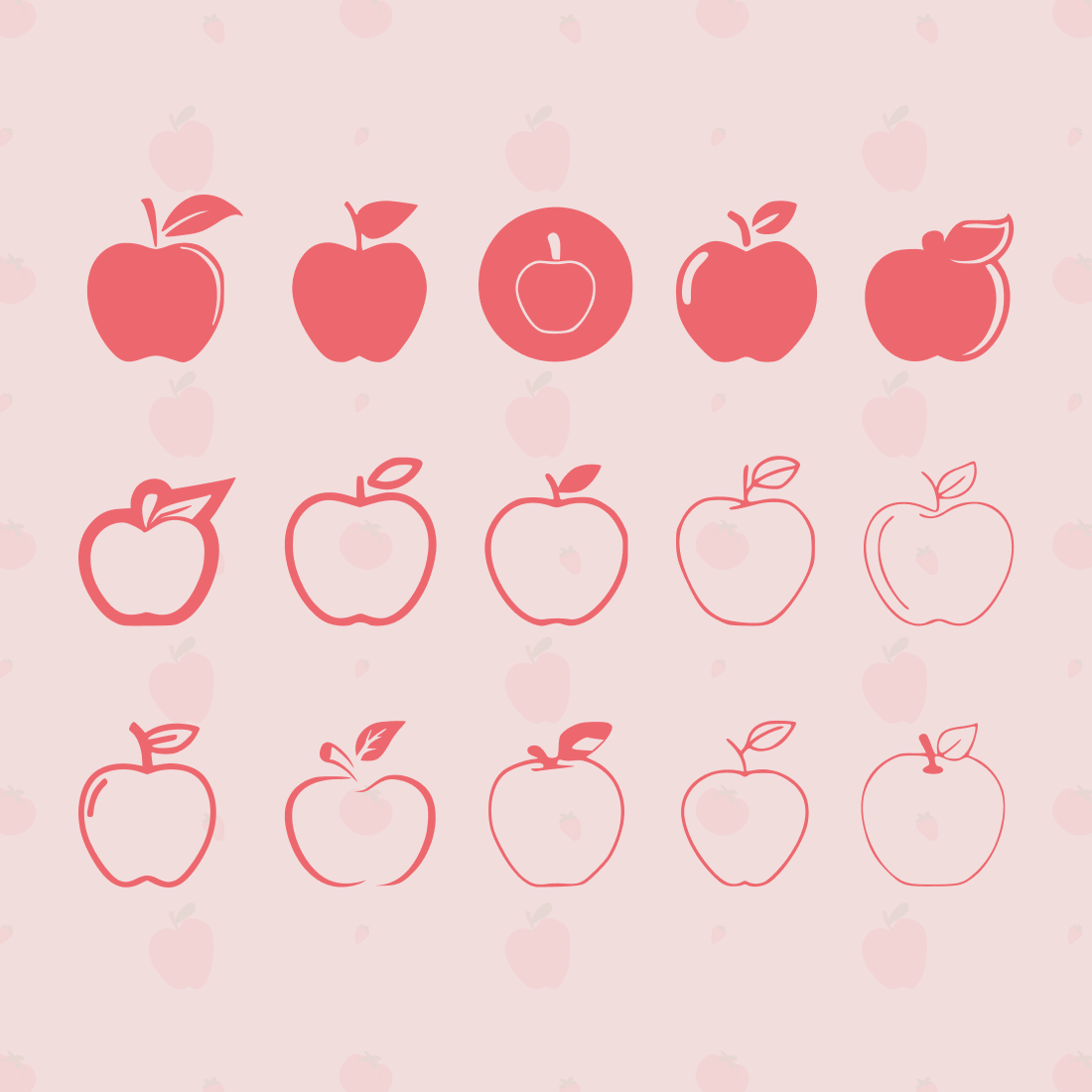 First Square Picture Apple SVG Bundle.