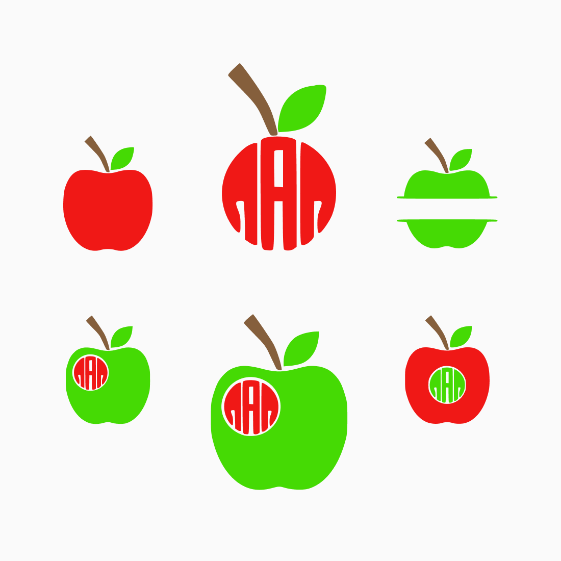 Six Apple V3 SVG Bundle on Second Square Image.