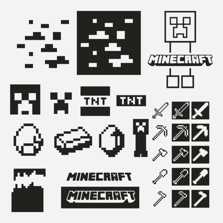 Silhouette Minecraft SVG Bundle: 29 Files – MasterBundles