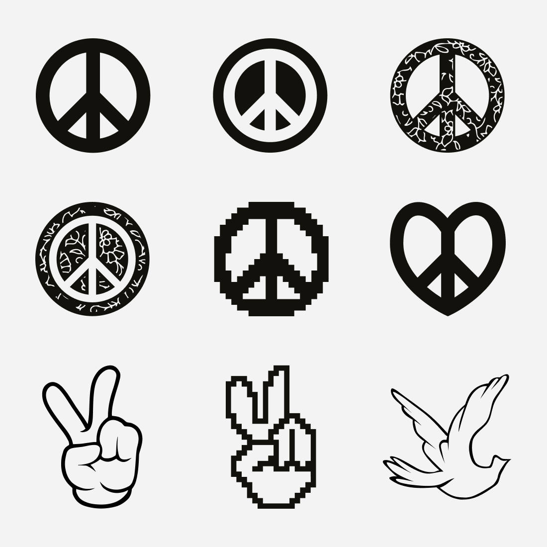 Peace sign svg bundle.
