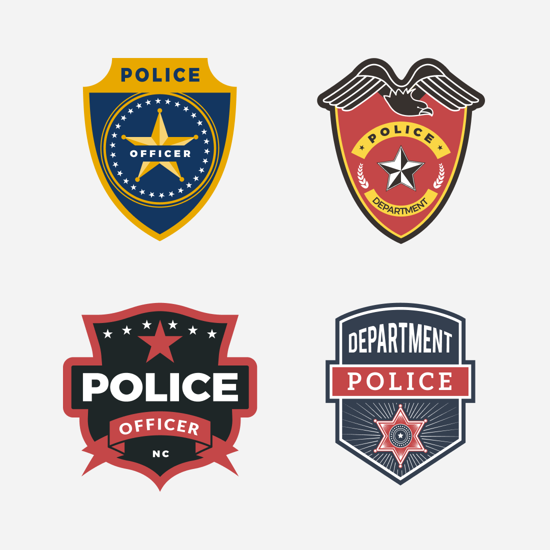 Icon police badge SVG bundle.