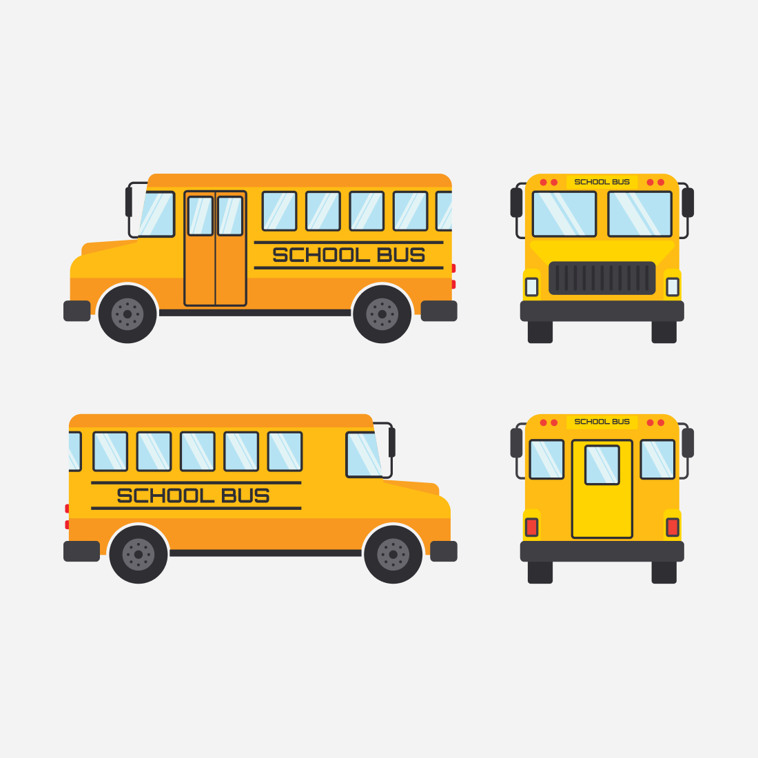 Yellow school bus SVG bundle.