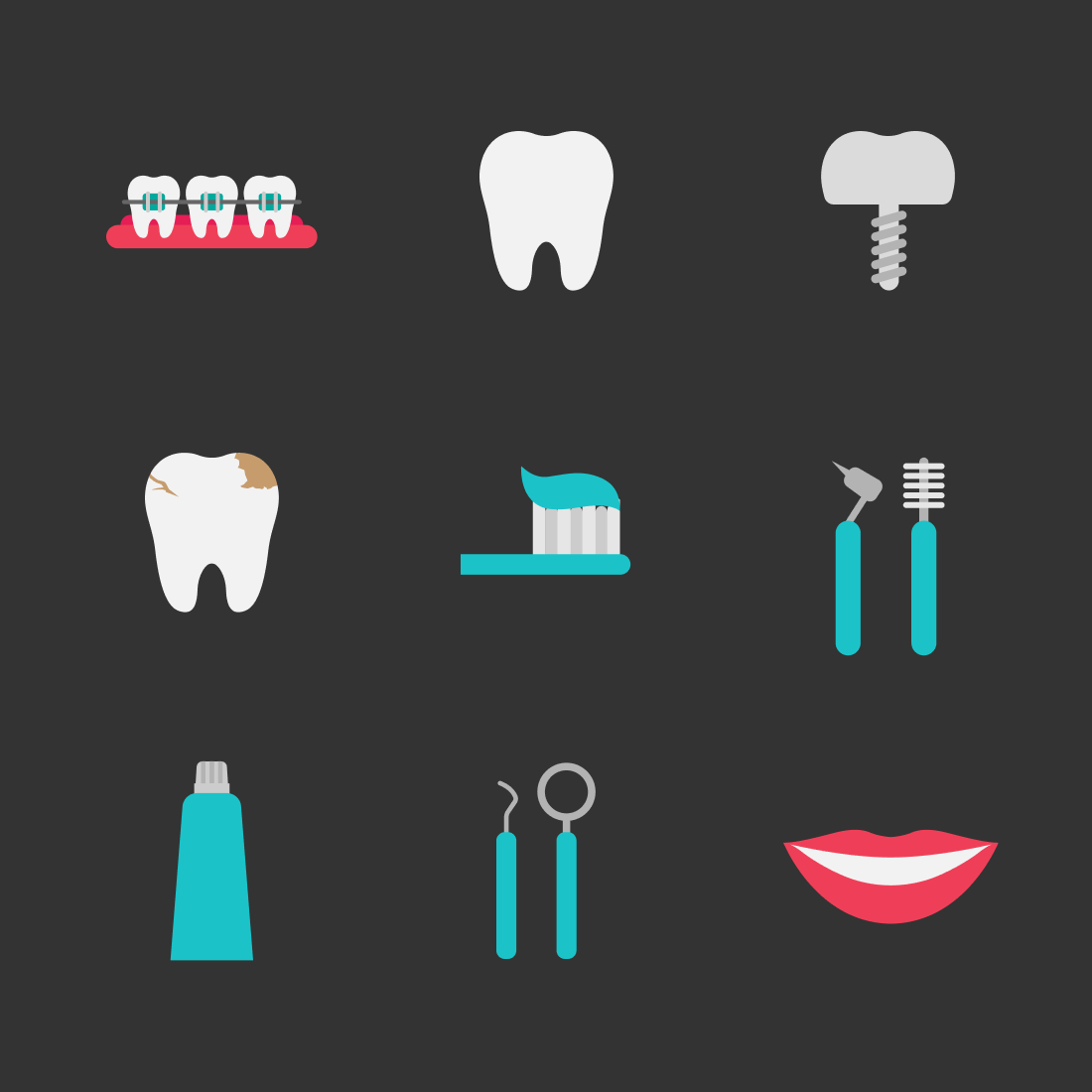 Many logo tooth SVG bundle.