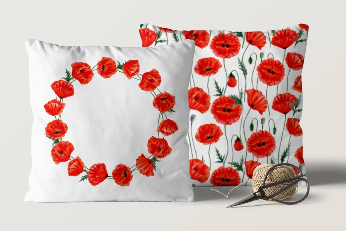 Poppies on the Two Pillow.