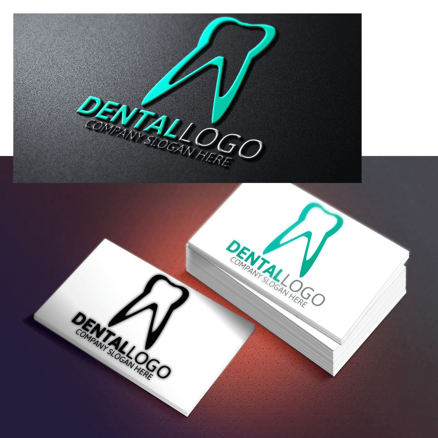 Cards Dentallogo with Imagine Tooth.