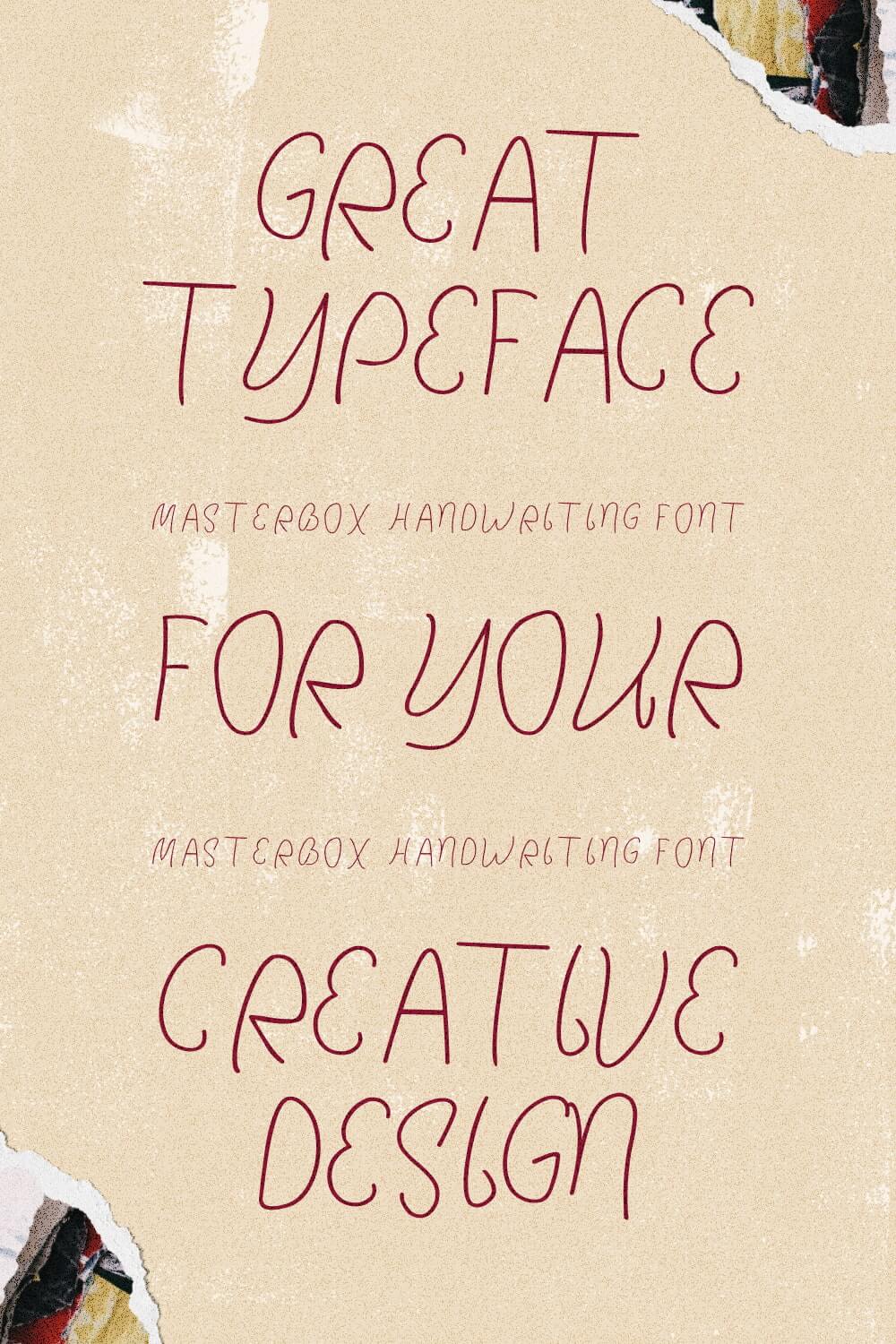 MasterBox Handwriting Regular Font previews.
