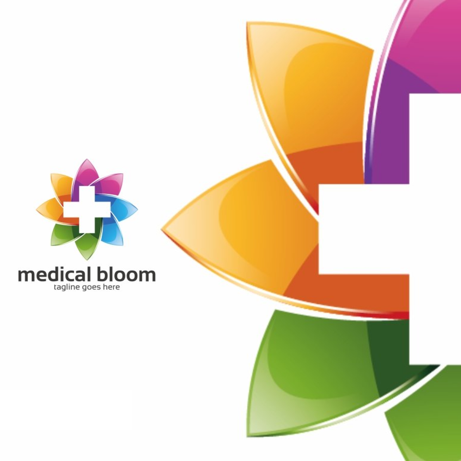 Medical cross flower logo.