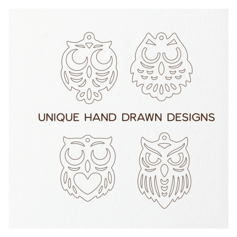 Owl Earrings SVG, Earrings SVG, Animal Earrings SVG, Owl SVG