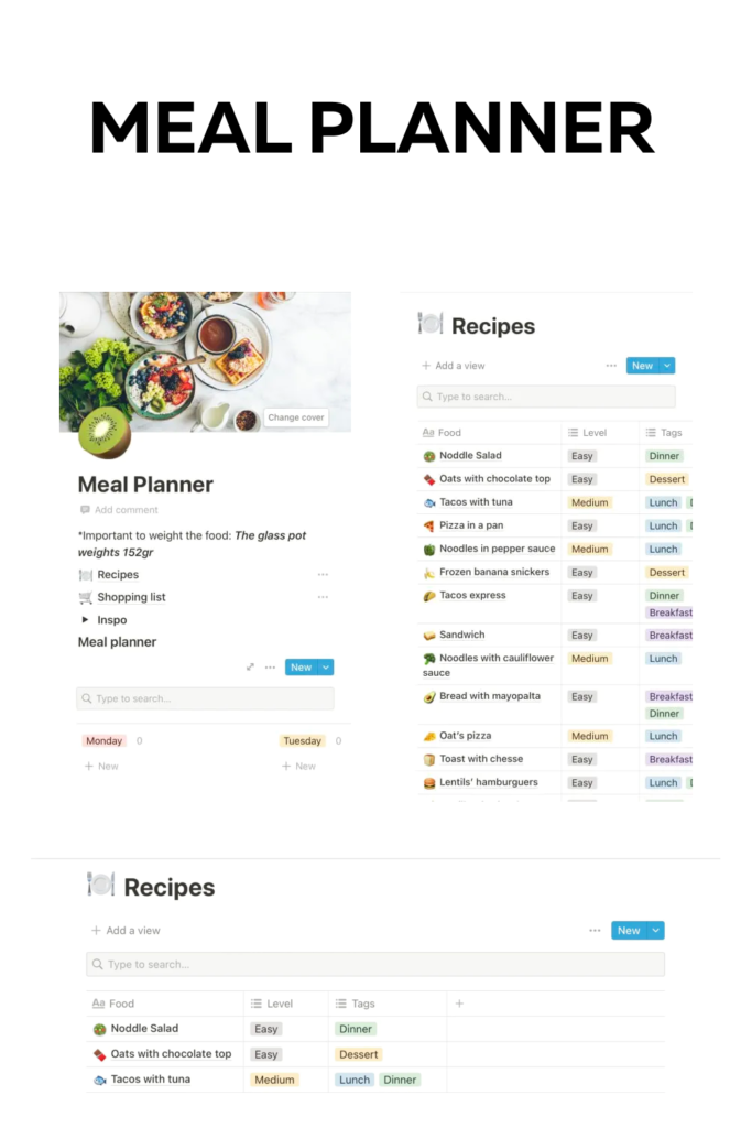 Meal Planner Notion Template – MasterBundles