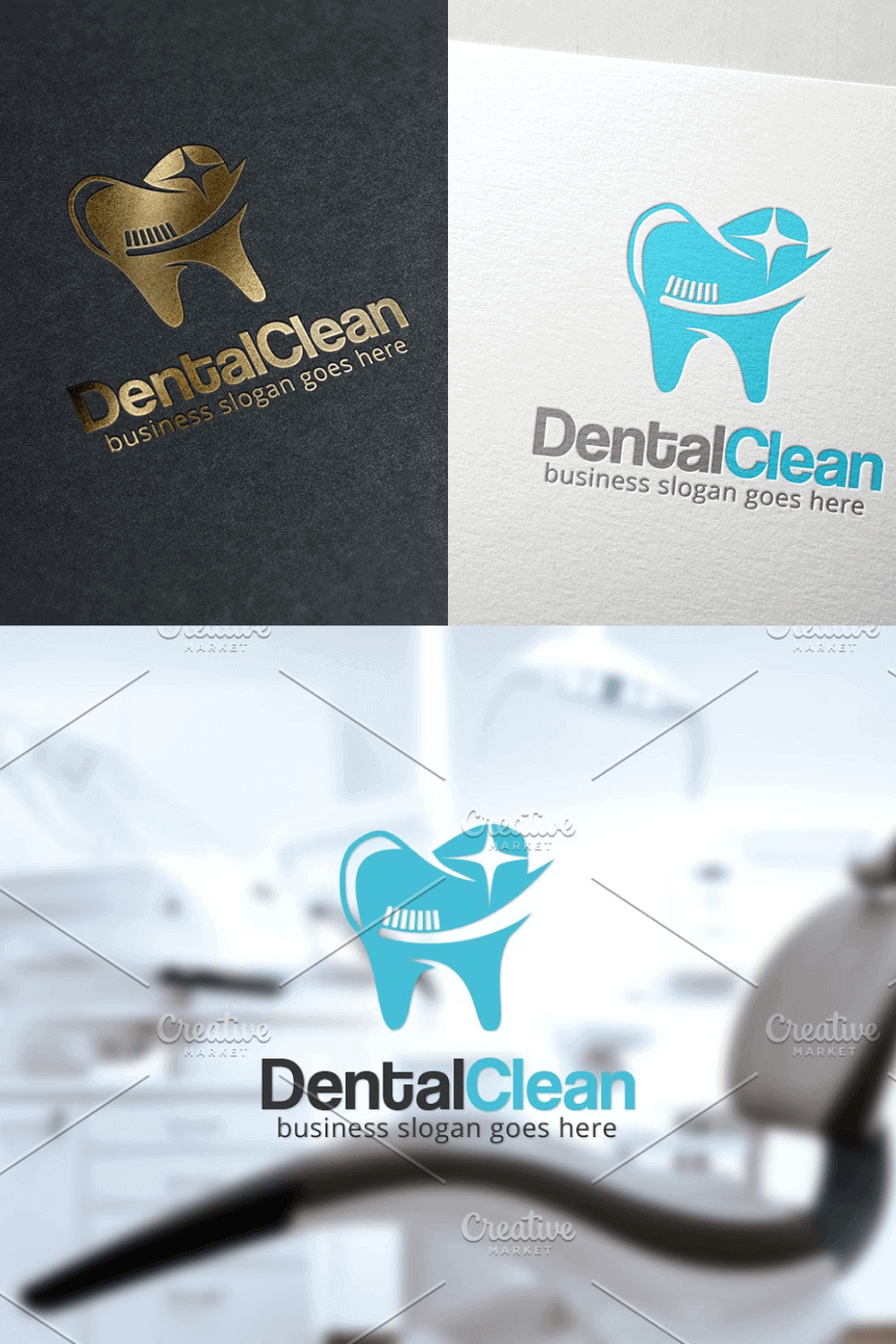 Three Types of Using DentalClean Logo.
